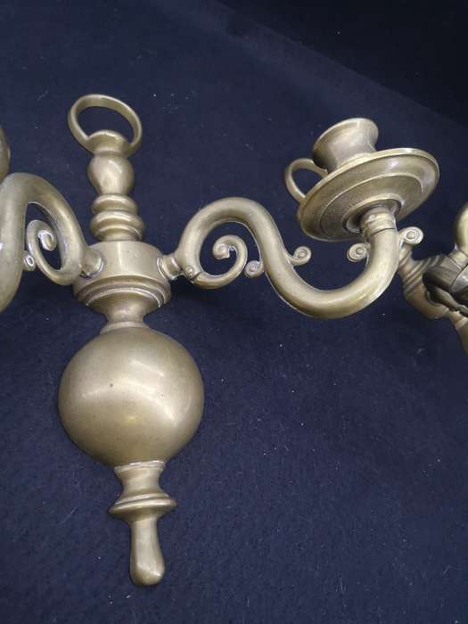 Heavy brass candle holders - set of two