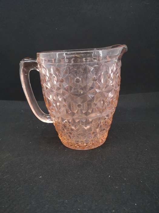 Pink depression glass water pitcher