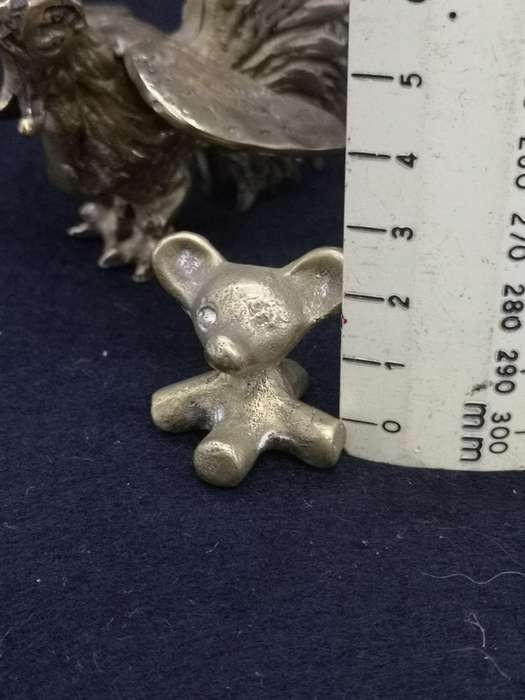 Vintage brass ornaments - Cherub carrying dolphin / Bear - solid brass and Rooster