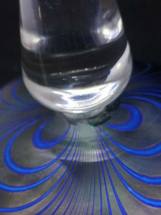 Adrian Sankey Art Glass Perfume Bottle w/ Clear Finial