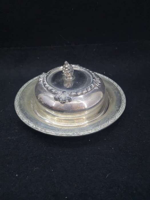 Silver plated butter dish