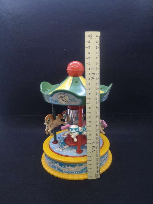 Vintage Redbox musical Merry-go-round - the music box winds but don`t play smooth