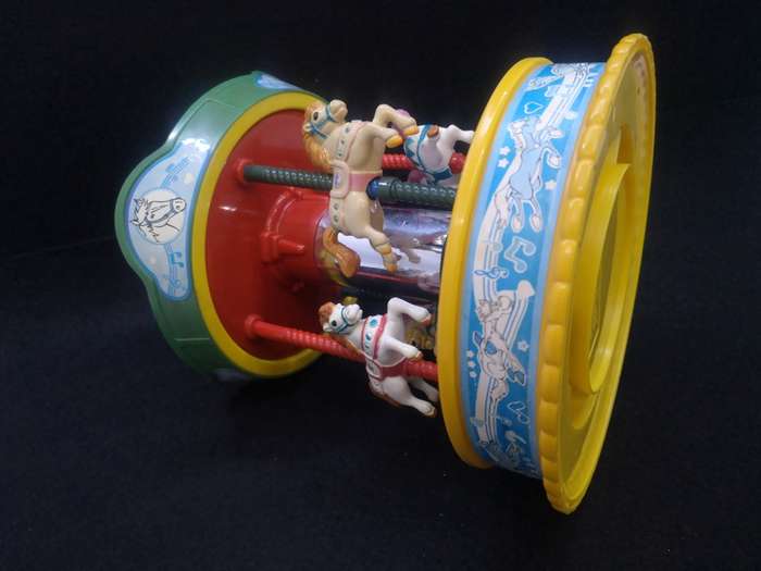 Vintage Redbox musical Merry-go-round - the music box winds but don`t play smooth