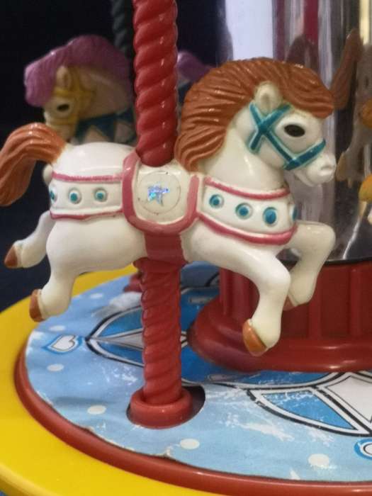 Vintage Redbox musical Merry-go-round - the music box winds but don`t play smooth