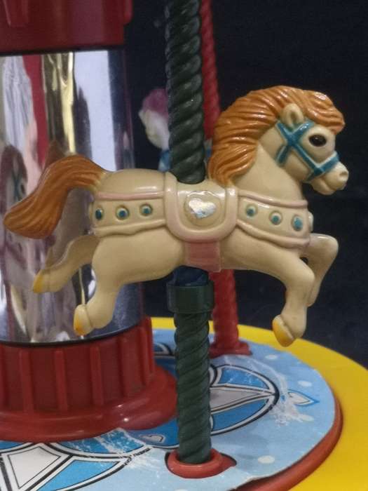 Vintage Redbox musical Merry-go-round - the music box winds but don`t play smooth