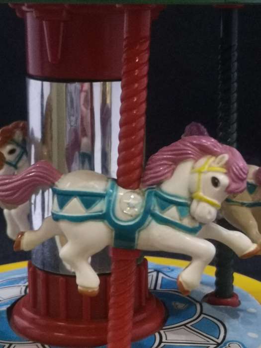 Vintage Redbox musical Merry-go-round - the music box winds but don`t play smooth
