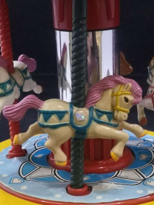 Vintage Redbox musical Merry-go-round - the music box winds but don`t play smooth
