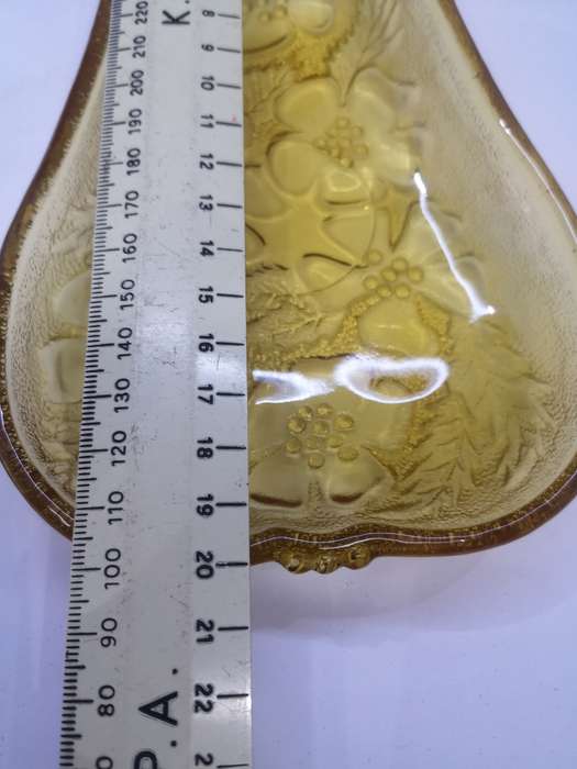 Vintage Hazel Atlas Amber pear shaped pair glass dishes