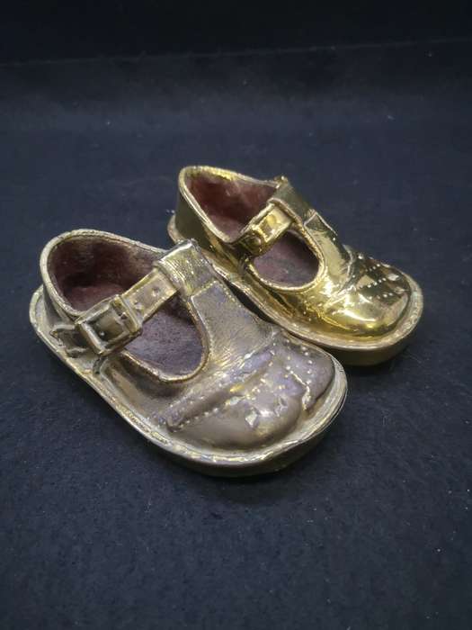 Vintage bronzed girl shoes