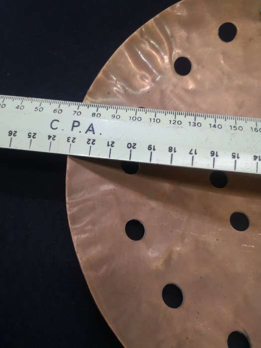 Two huge Vintage copper handmade skimmer and spoon set