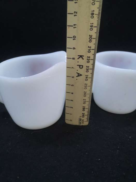Fire King Milk glass milk jug and sugar bowl