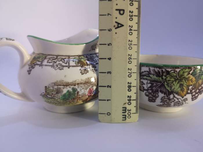 Copeland Spode`s Byron milk and sugar - note the chip