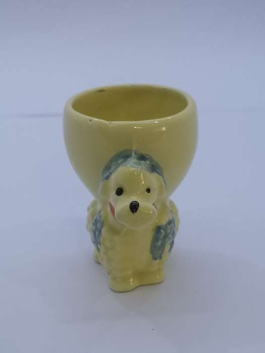 Yellow poodle egg cup