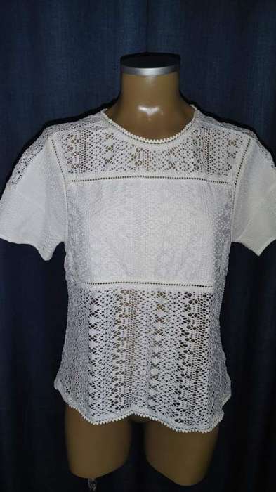 Lace Detailed Shirt - Button up Back - Amazing Back detail - medium