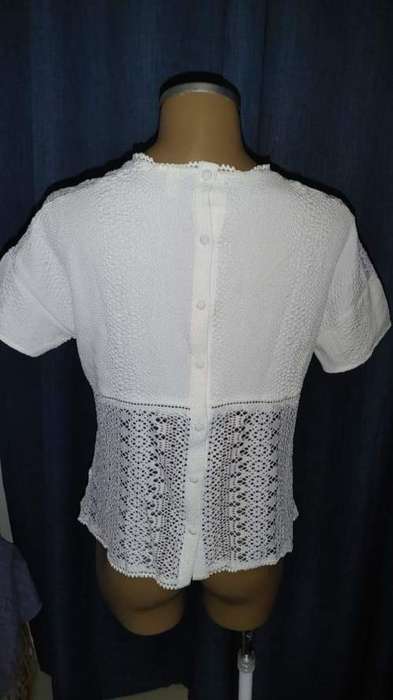 Lace Detailed Shirt - Button up Back - Amazing Back detail - medium