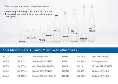 50 ml GLASS BOTTLE FLINT with cap