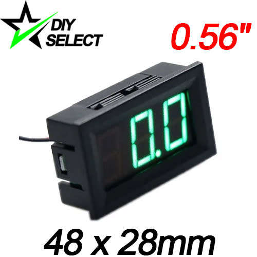 Voltmeter DC 0-100V Large 3 Digit Display Green **LOCAL STOCK**
