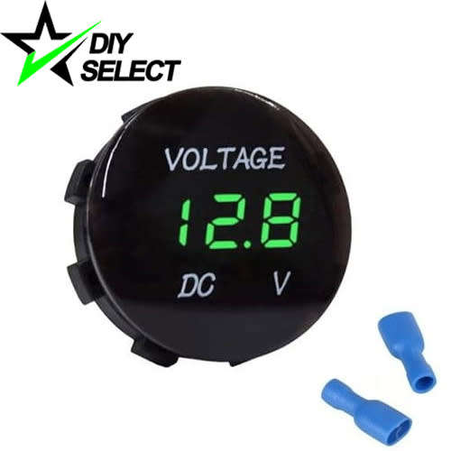 Voltmeter DC 6-30V Round Waterproof Green 3 Digit Display **LOCAL STOCK**