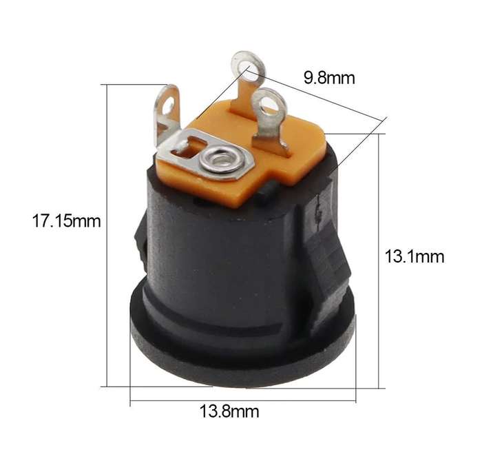 DC Female Power Plug 5.5mm x 2.5mm Clip in Connector Panel Mount **LOCAL STOCK**