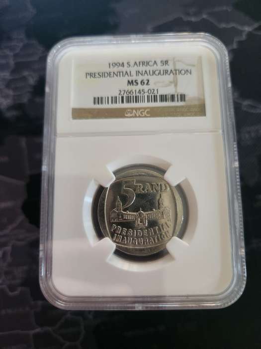 1994 Presidential Inauguration R5 Coin NGC Graded MS62