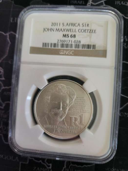 2011 - MS68 RARE GRADE Silver Uncirculated R1  - JM Coetzee