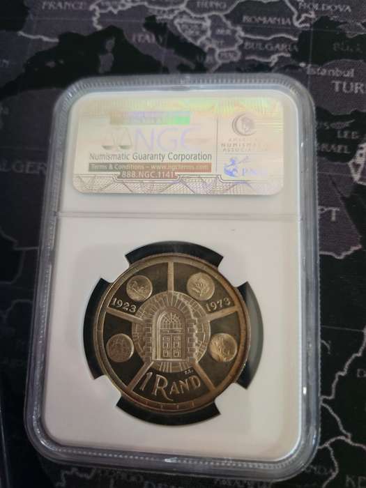 1974 - ENGLISH Silver PF65 GRADED  R1 - PRETORIA MINT ANNIVERSARY