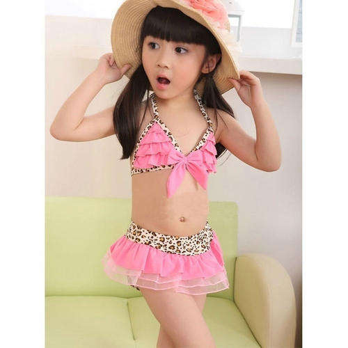 Pink Leopard Bikini and Hat [5 - 6 yrs]