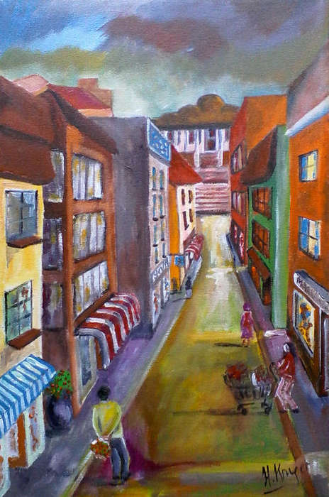 Original Acrylic by H KRUGER - 380x580mm - Chrurch Street