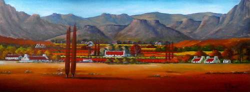 Mountains all around us - Original Acrylic by HELENA  - 460x1220x40mm - can be hung as is