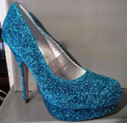 Ladies sissy boy glitter heel shoes size 7 - FREE POSTAGE IN SOUTH AFRICA