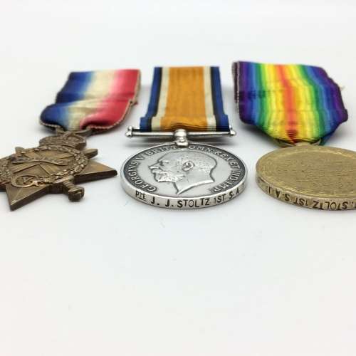 South Africa - WW1 Medal Trio - `PTE. J.J. STOLTZ`