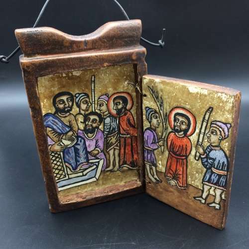 Early Rare Ethiopian Wooden Icon or Shrine