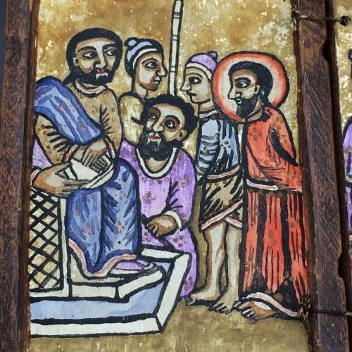 Early Rare Ethiopian Wooden Icon or Shrine