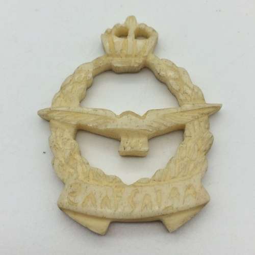WW2  `POW/Trench Art` Bone `SAAF` Brooch