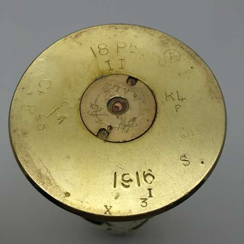 Pair WW1 `Trench Art` Brass Artillery Shells
