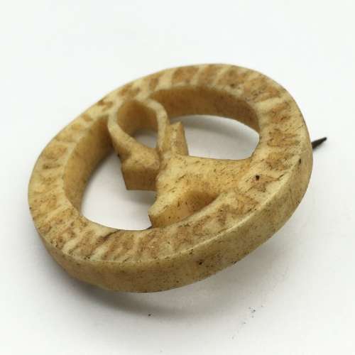 WW2 - `POW/Trench Art` Bone Brooch