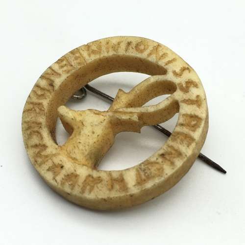 WW2 - `POW/Trench Art` Bone Brooch