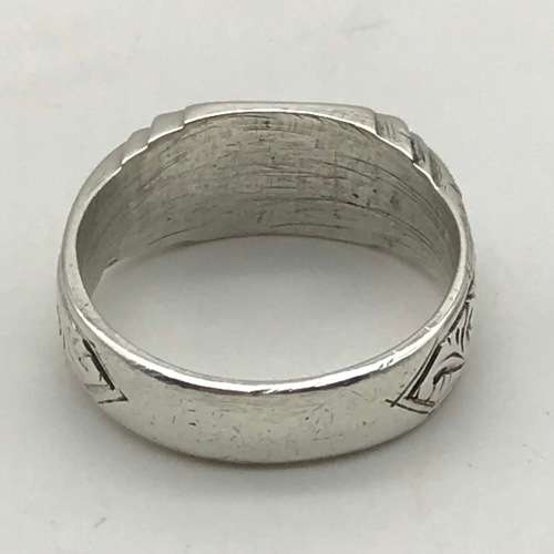 WW2 - Solid Silver `POW/Trench Art` Ring