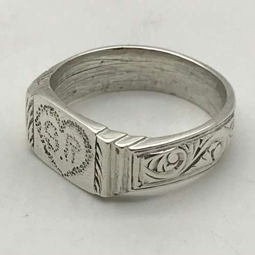 WW2 - Solid Silver `POW/Trench Art` Ring