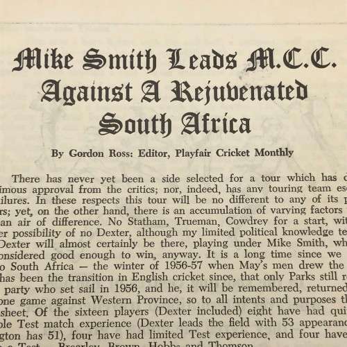Cricket - `1964 - 65 M.C.C. in Natal` Brochure (Led by Mike Smith)