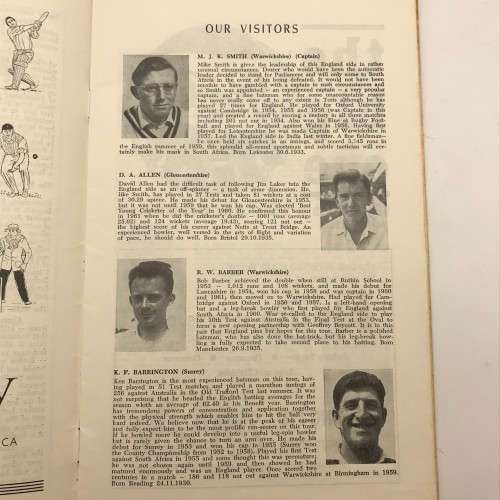 Cricket - `1964 - 65 M.C.C. in Natal` Brochure (Led by Mike Smith)