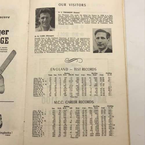 Cricket - `1964 - 65 M.C.C. in Natal` Brochure (Led by Mike Smith)