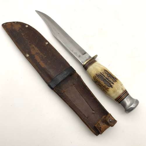 Vintage `William Rodgers` Stag Horn Bowie Knife (I Cut My Way)