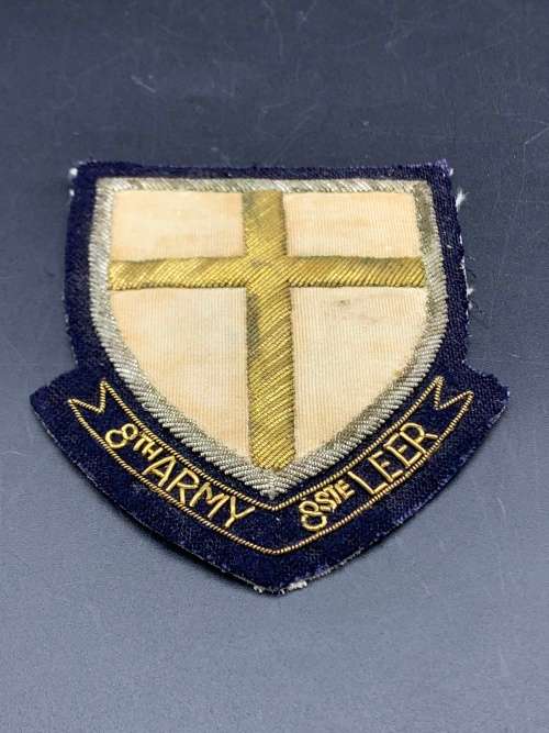 Early `8th Army` Bullion Embroidered Blazer Badge