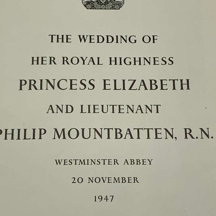 1947 `Wedding of H.R.H. Princess Elizabeth & Lt. Philip Mountbatten` Souvenir Programme