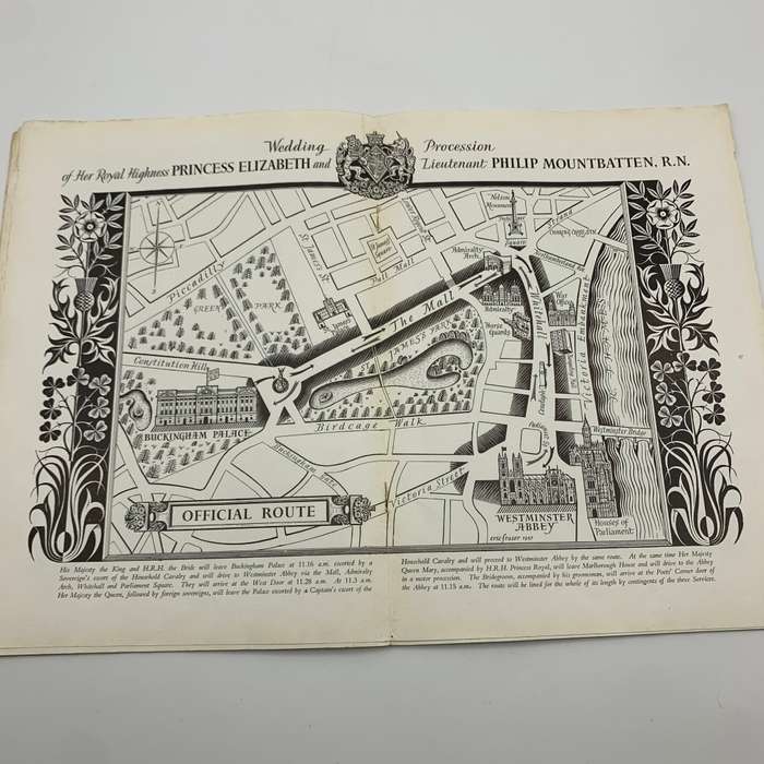 1947 `Wedding of H.R.H. Princess Elizabeth & Lt. Philip Mountbatten` Souvenir Programme