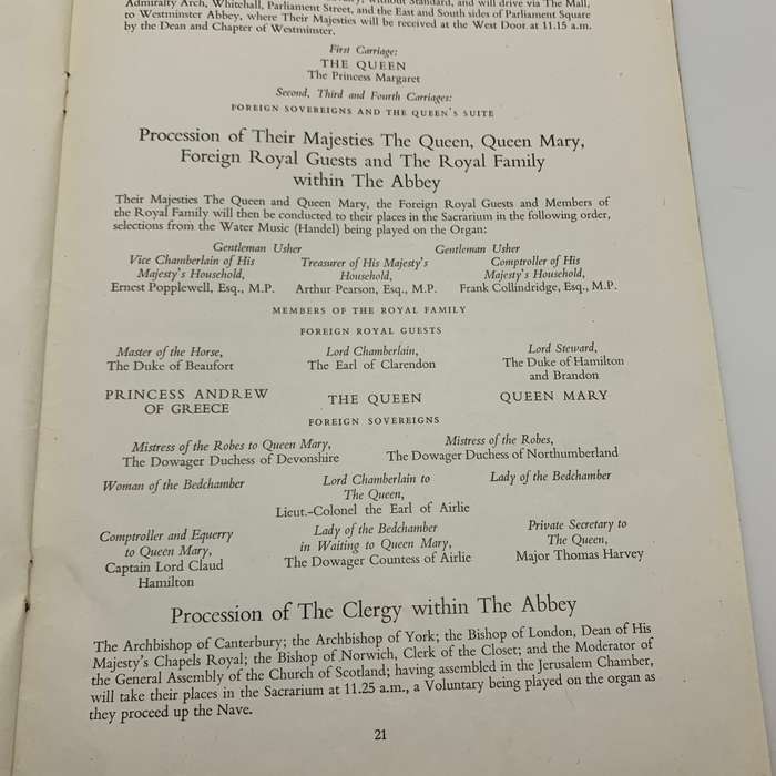 1947 `Wedding of H.R.H. Princess Elizabeth & Lt. Philip Mountbatten` Souvenir Programme