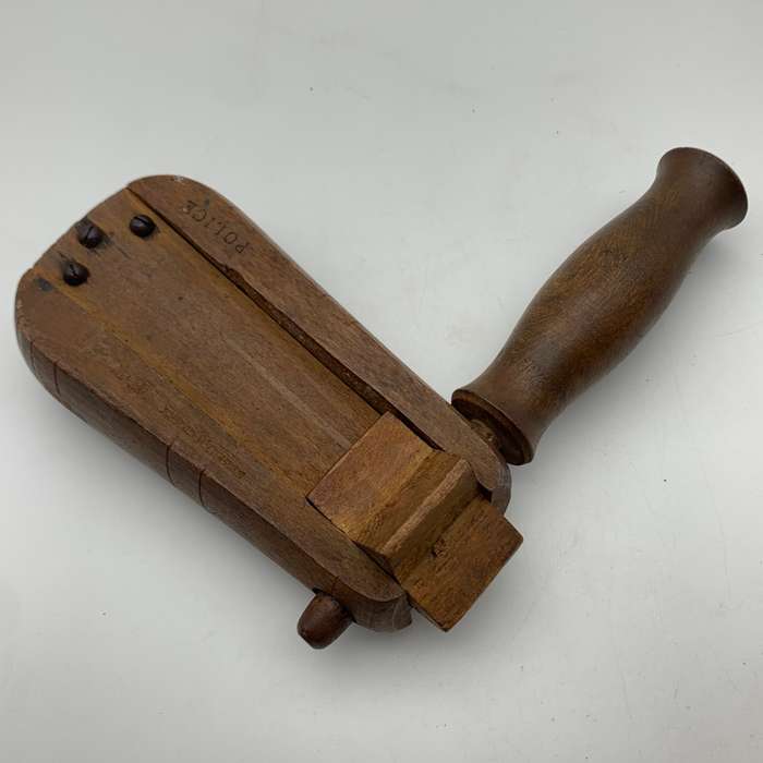 Antique Irish Police 1840/50s` Wooden Rattle (Stephen Green)