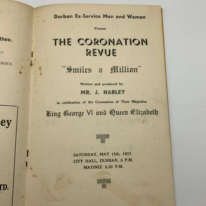 Scarce S. African 1937 `Coronation/Union is Strength` Souvenir Programme