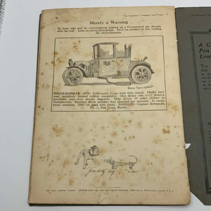 WW1 `Fragments from France` Cartoons by `Capt. Bruce Bairnsfather` (No. 4)